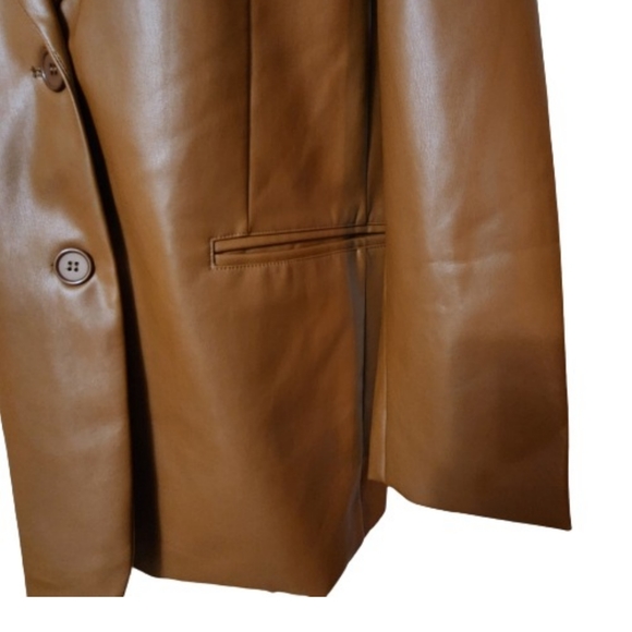 🆕️⬇️🎉HOST PICK🎉 Rebecca Minkoff Cognac Lambskin Leather Blazer - Picture 8 of 14